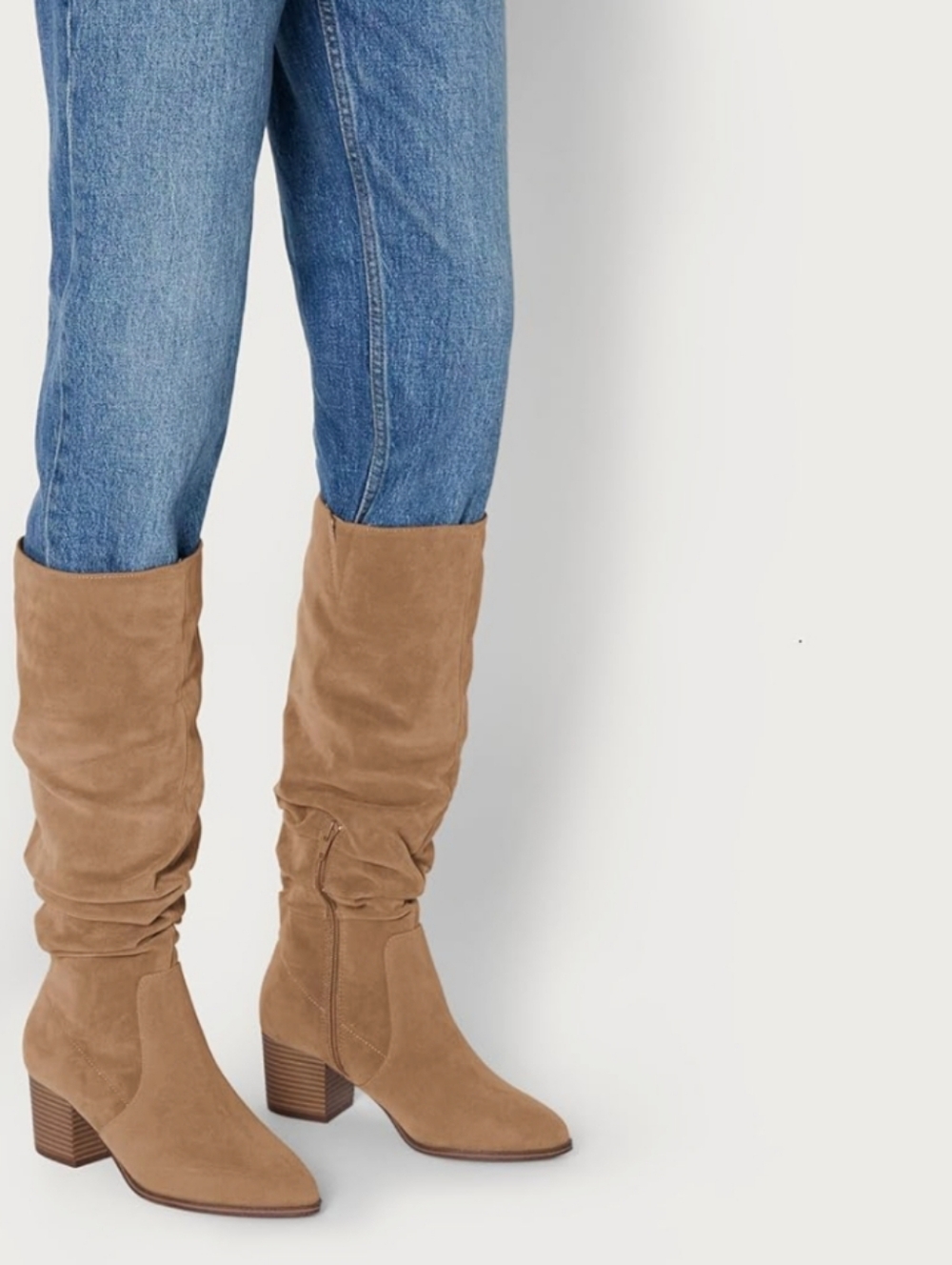 Women's US 13 Tan Tall Block Heel Boots